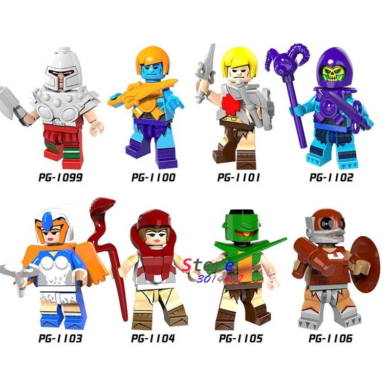 

1Set Game Movie Series 2 HE-Man EVA Masked Rider Baltan Seijin D.VA Saint Seiya Action Figure building blocks toys for children