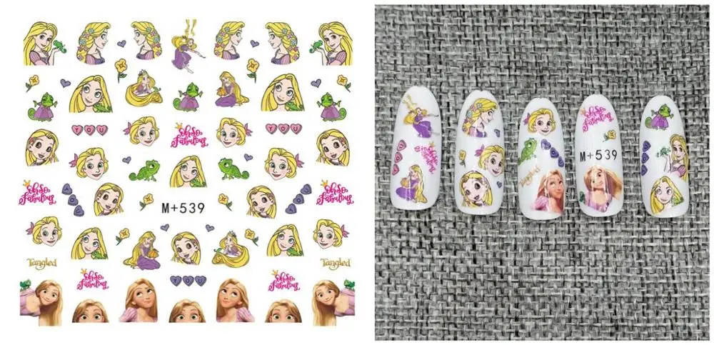 Новейшая 5 листов 15 Тип японский и корейский водяной знак наклейка для ногтей с персонажем мультфильма украшения для ногтей - Цвет: m539 5sheet