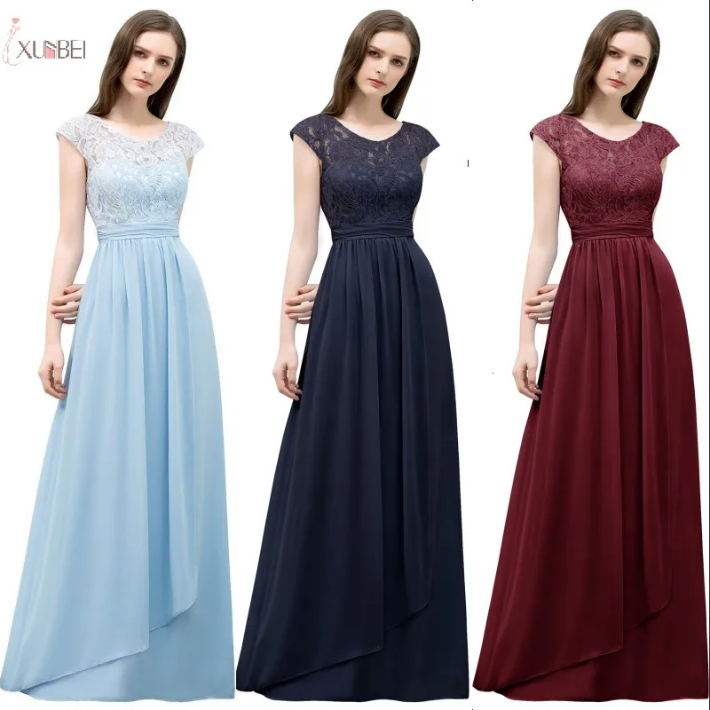 

2019 Elegant Burgundy Chiffon Long Bridesmaid Dresses A line Sleeveless Wedding Party Guest Dress robe demoiselle d'honneur