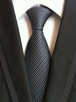 

8cm Men Stylish necktie Formal occasion tie black with white dots