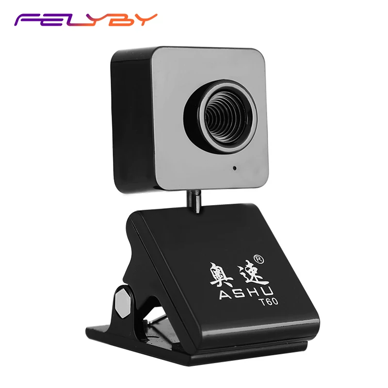 FELYBY T60 вращающийся отрегулировать HD веб-Камера Clip-on светодио дный веб-камера USB