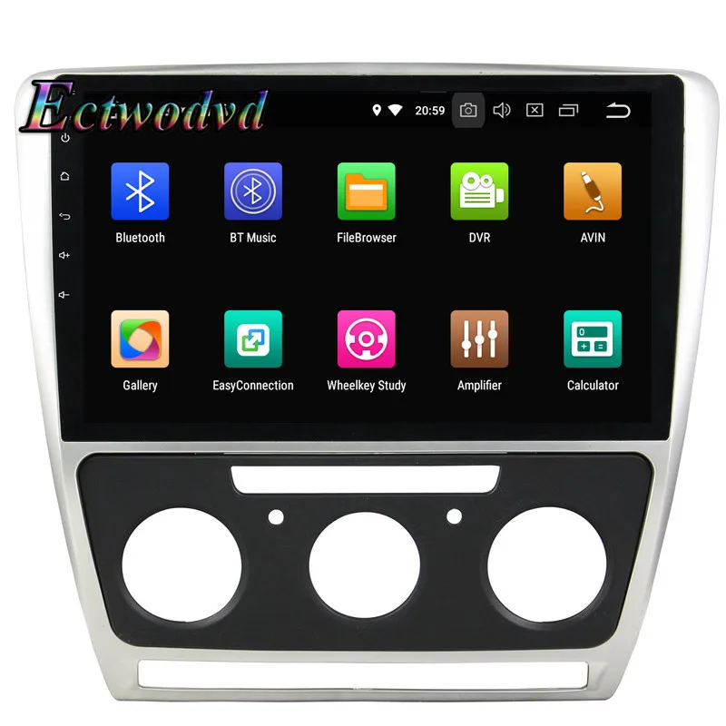 Top Ectwodvd Octa Core 4G+64G Android 9.0 Car Multimedia DVD Player GPS HeadUnit for Skoda Octavia AT 2010 2011 2012 2013- 1
