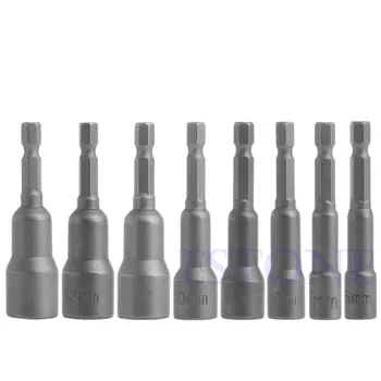 

Hot 8Pcs 6mm-13mm Socket Magnetic Nut Driver Adapter Drill Bit 1/4'' Hex Shank
