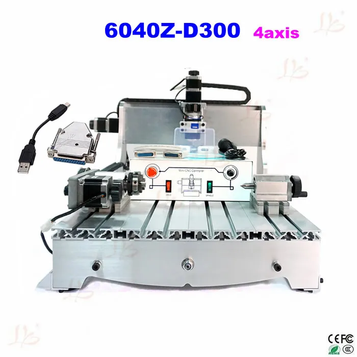 

4 Axis cnc router 6040Z 300W Spindle wood router machine with USB interface