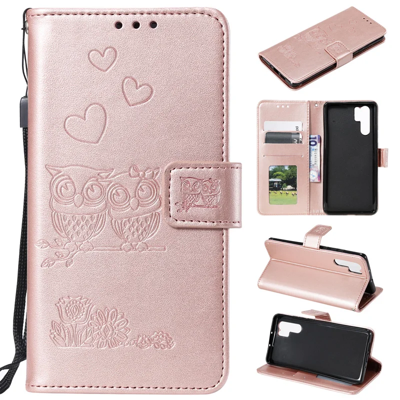 

2019 New Owl Flip Wallet Cell Phone Case For Huawei P30 Pro Coque Pouch Soft TPU Cover For Funda Huawei P30 Case PU Leather Bag