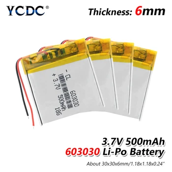

1/2/4 Pieces 3.7 V 603030 500mAh Li Polymer Li-po Battery Rechargeable 3.7v Voltage Pcb Charge Protected Lithium Li-ion Battery