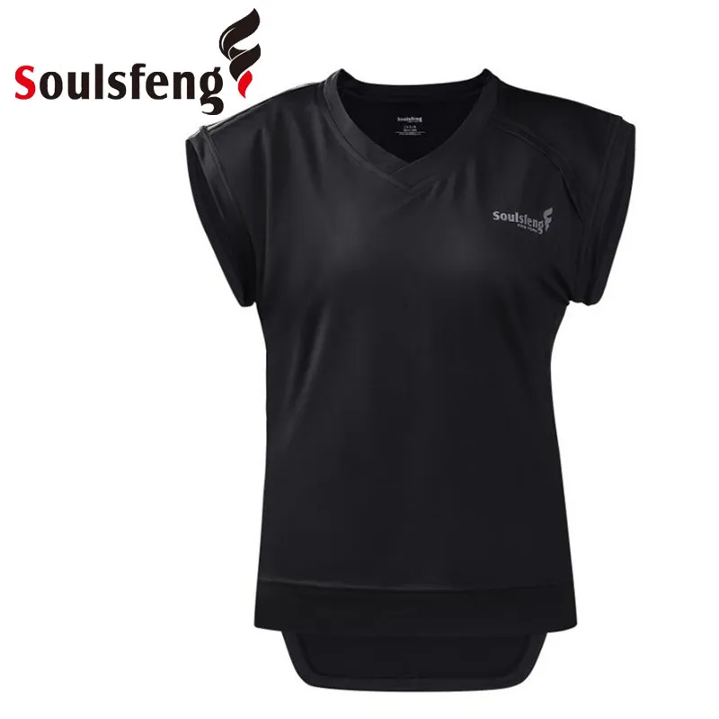 

Soulsfeng Women Sport Top Fitness T Shirt Casual Gym Yoga Vest Woman Quick Dry Summer Jersey Fashion Athletic Running T-shirt