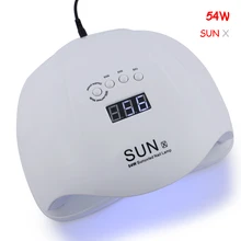 SUN X 54 W Сушилка для ногтей УФ светодиодный светильник ЖК-подсветка витрины для отверждения всех гель-лаков автоматический датчик маникюрные инструменты 10 s/30 s/60 s/99 s таймер