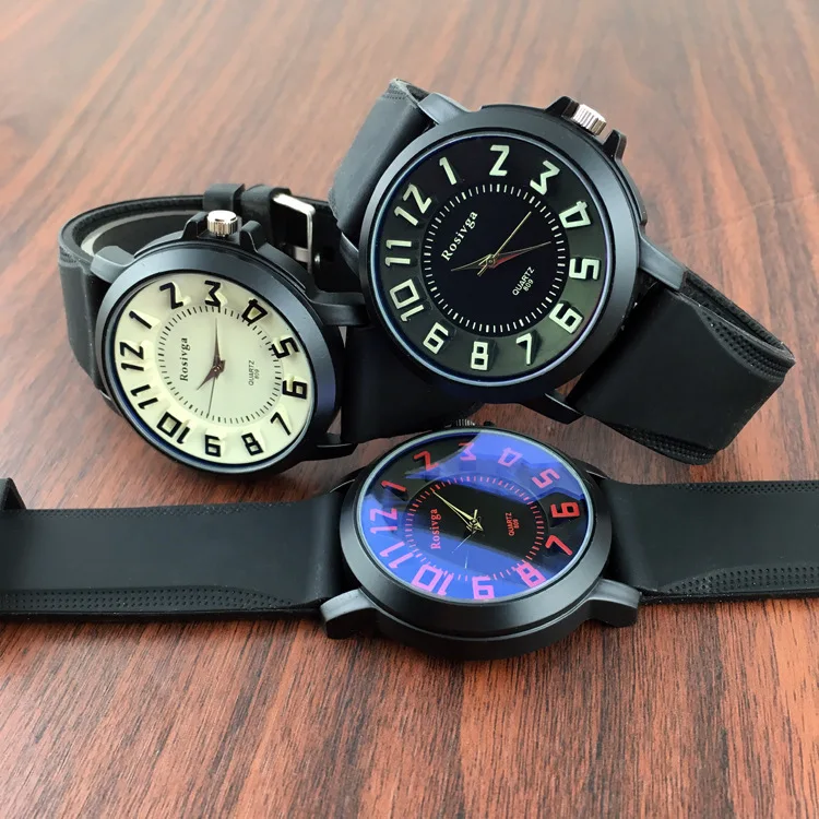

South Korea's Big Dial Tide Table Silicone Strap Fine Quartz Watch Personality Fashion Lovers Watch