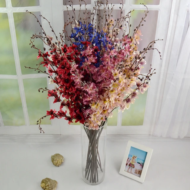New High Quality 90cm Silk Orchids Branches Red Pink Blue For Home New High Quality 90cm Silk Orchids Branches Red Pink Blue For Home Decoration Centerpiece Artificial Flower