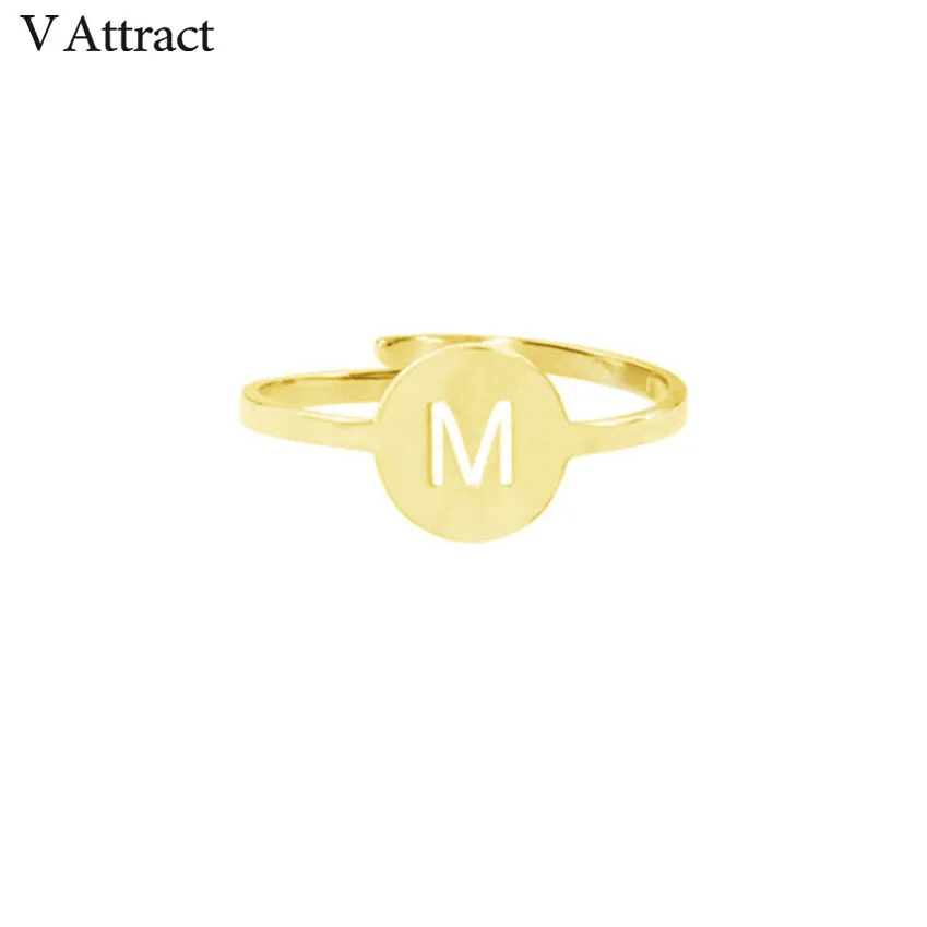 Персонализированные A-Z из нержавеющей стали маленькие кольца с буквами на заказ Золотое кольцо с алфавитом для женщин винтажное ювелирное изделие свадебный подарок
