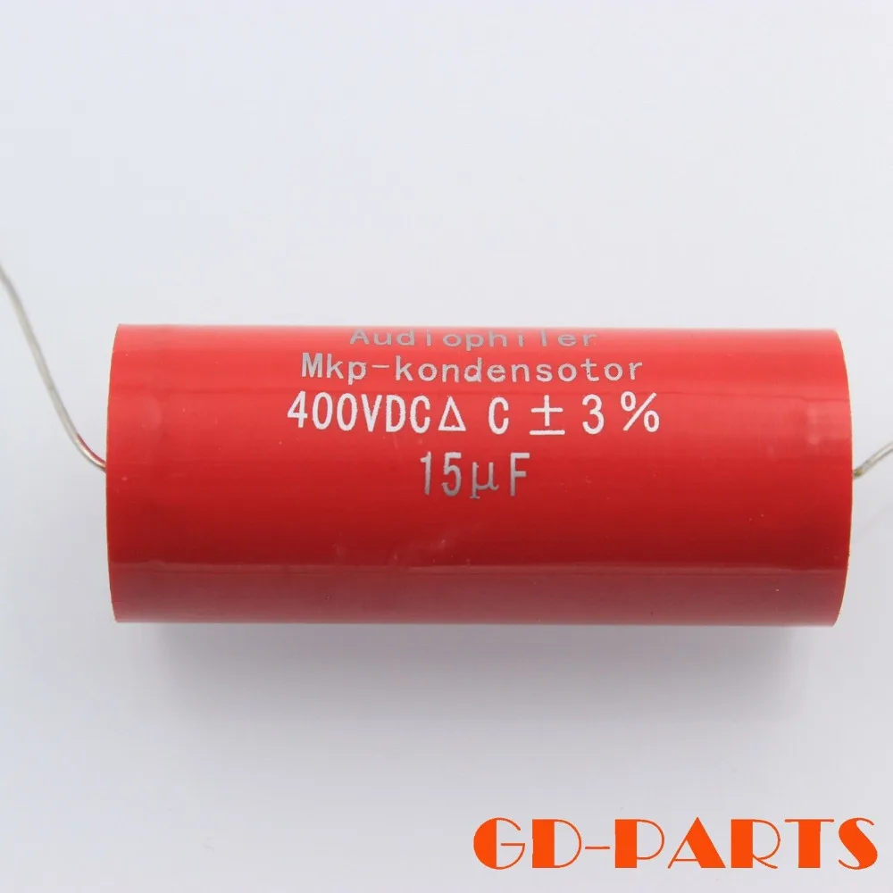 10PCS 15uf 400VDC Red Axial Audiophiler Coupling MKP Capacitor Audio