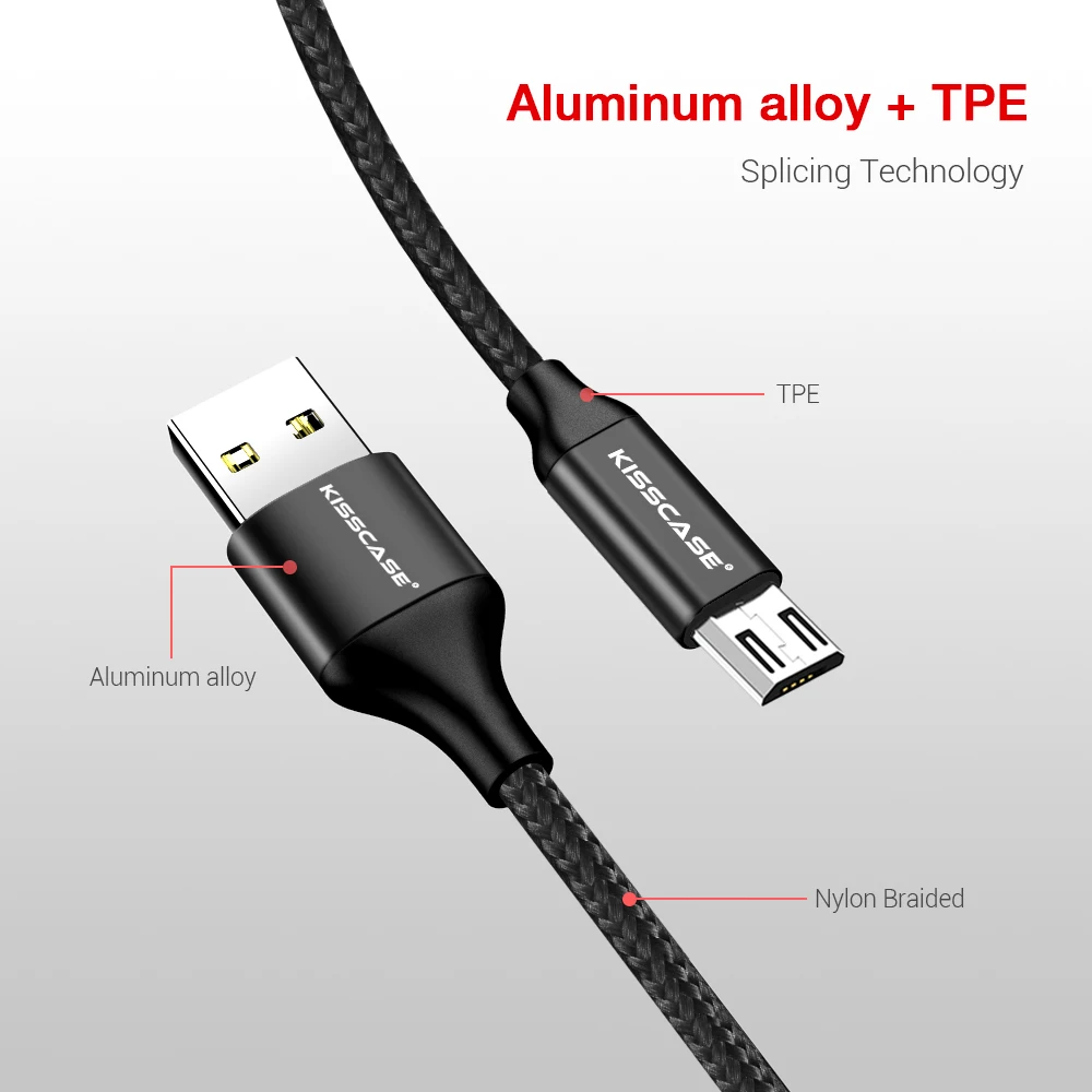 Kisscase 3A Micro USB кабель для samsung Xiaomi LG htc SONY кабель для быстрой зарядки Micro USB Android мобильный телефон usb зарядный шнур