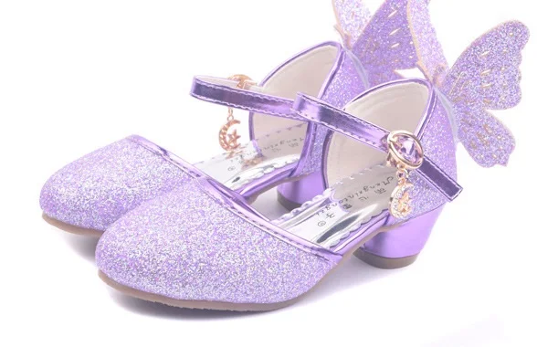 

Hot Kids Girls Baby Princess Girls Shoes Sandals For Kids Glitter Butterfly Low Heel Children Shoes Girls Party Enfant meis26-37
