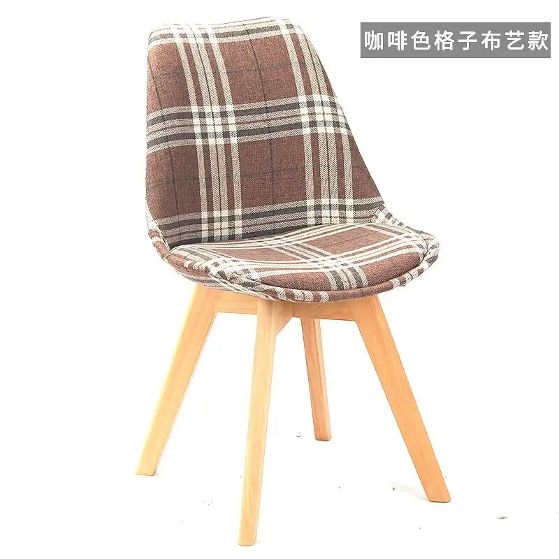 Ткань Comedores современный Muebles домашний стул для столовой задний офисный стул креативный твердый деревянный Северный стул - Цвет: 1