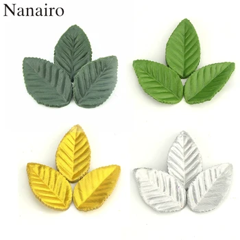 

200pcs Green Christmas Leaves Artificial Flower For Wedding Decoration Garland Rose Leaf Foliage Decorative Craft Fake Flowers