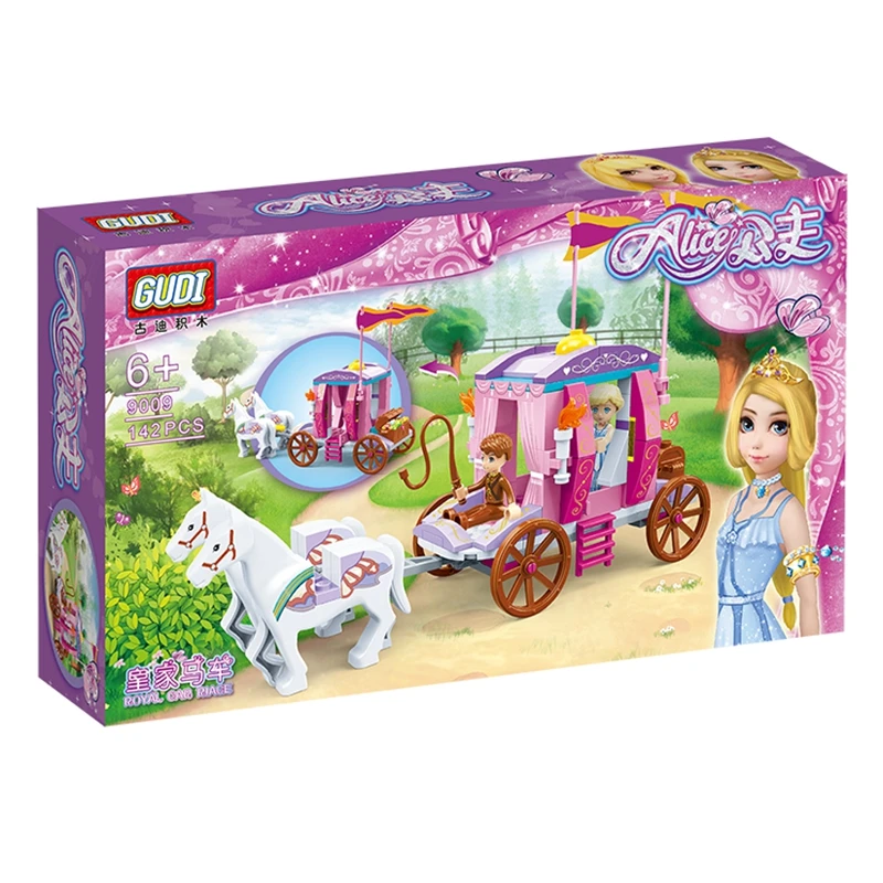 

gudi 9009 Girls Series Toys Princess Enchanted Castle Figures Set Building Blocks Bricks Friends toys Compatible Royal Carriage