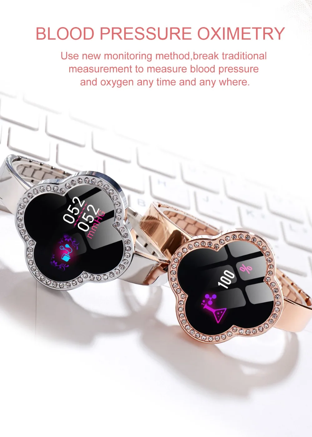 SCOMAS Новые смарт-часы для женщин IP67 водонепроницаемый монитор сердечного ритма кровяного давления золотые Смарт-часы для iOS Android телефон