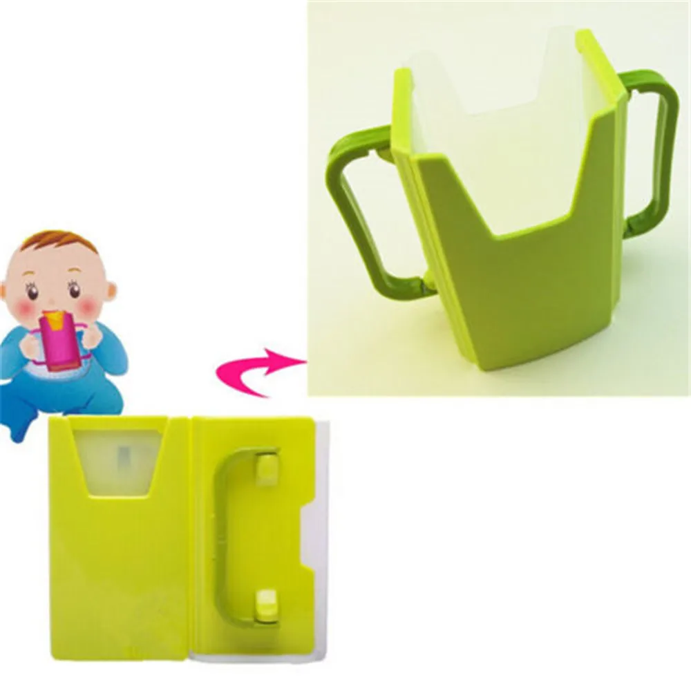Baby Toddler Self Help Juice Milk Pouch Box Holder Cup Adjustable