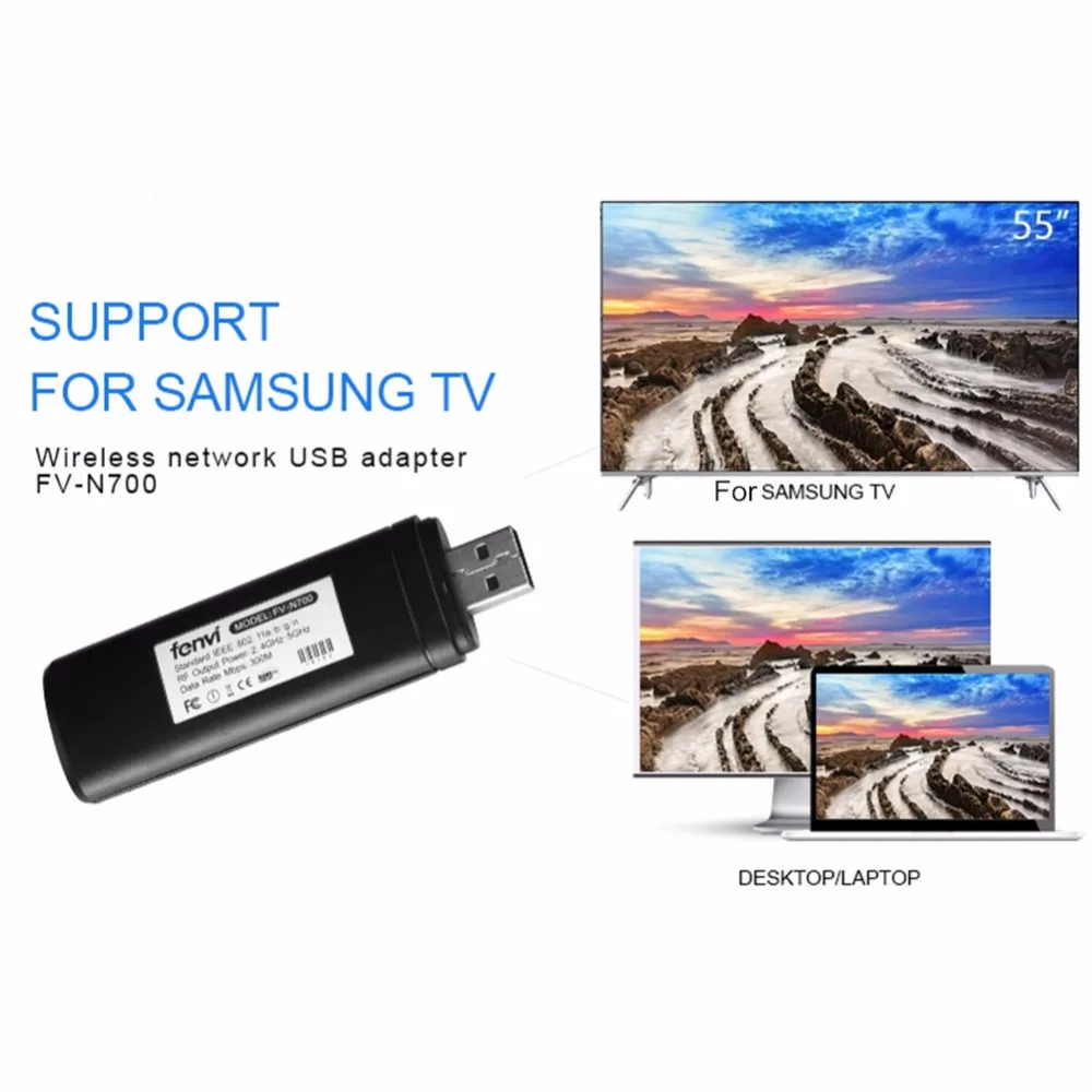 

Fenvi Original Super Quality USB Wireless Lan Adapter WiFi Dongle for 5G 300Mbps Samsung Smart TV WIS12ABGNX WIS09ABGN
