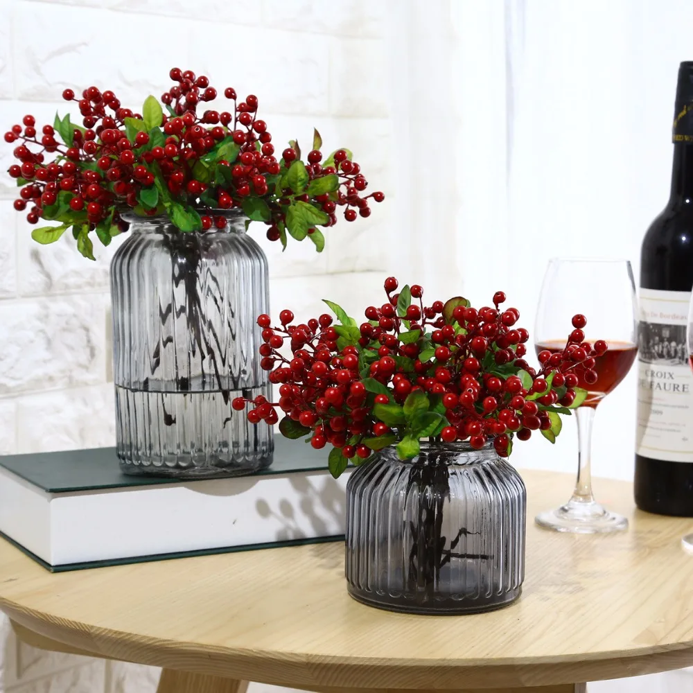 

2pcs Artificial Flowers Berry Latex Real Touch Fruits Wedding Decoration Simulation Flowers Xmas Home Artificial Plants A3535