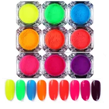 2 г дизайн ногтей хром Блеск порошок блестки флуоресцентный пигмент для ногтей Пыль УФ-гель для ногтей маникюр DIY Советы украшения