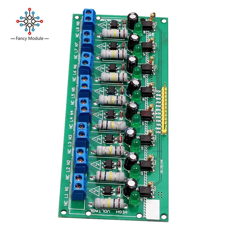 AC 220V MCU ttl уровень 8 канальная оптопара изоляции испытательная панель изоляции тестер для обнаружения модуль ПЛК процессоров 8-канальный сетевой видеорегистратор