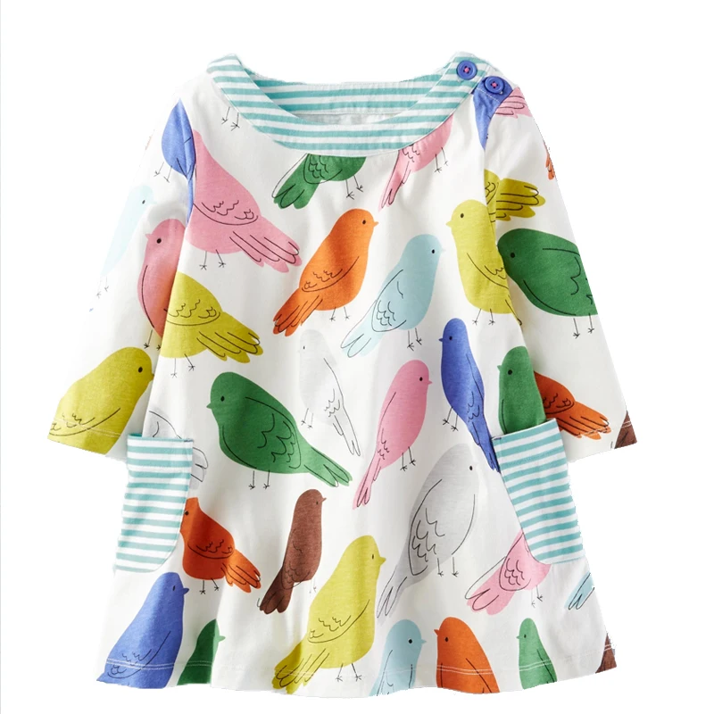 Girls Dress 2018 New Spring Dresses European and American Style Blue broken Flower Brand Baby Kids | Детская одежда и обувь