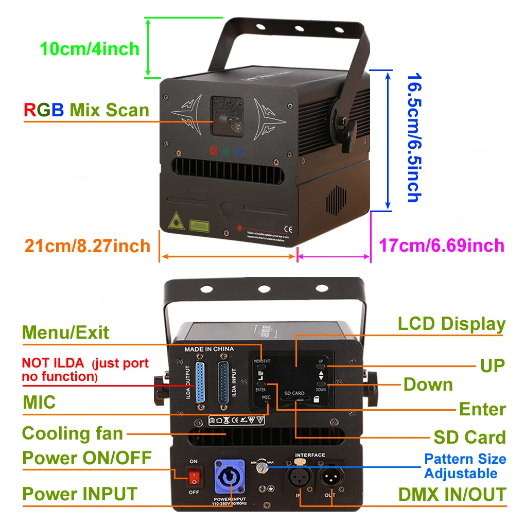 Prol 1 Вт RGB Полноцветный работающий через протокол DMX sd-карта программа анимация сканирование проектор лазерные огни DJ Дискотека вечерние лучи шоу сценическое освещение FB-1W