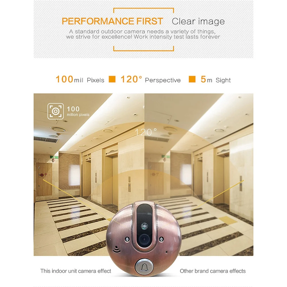 4,3 дюймовый ЖК-цветной экран видео-глаз двери просмотра ИК ночного видения Визуальный дверной глазок камера фото/видео цифровая камера для входной двери