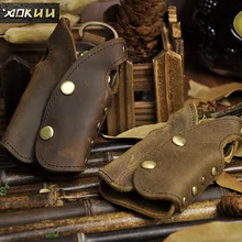 Новинка, высокое качество, Мужской винтажный коричневый жилет из натуральной кожи, чехол для ключей от автомобиля, кольцо, чехол, держатель