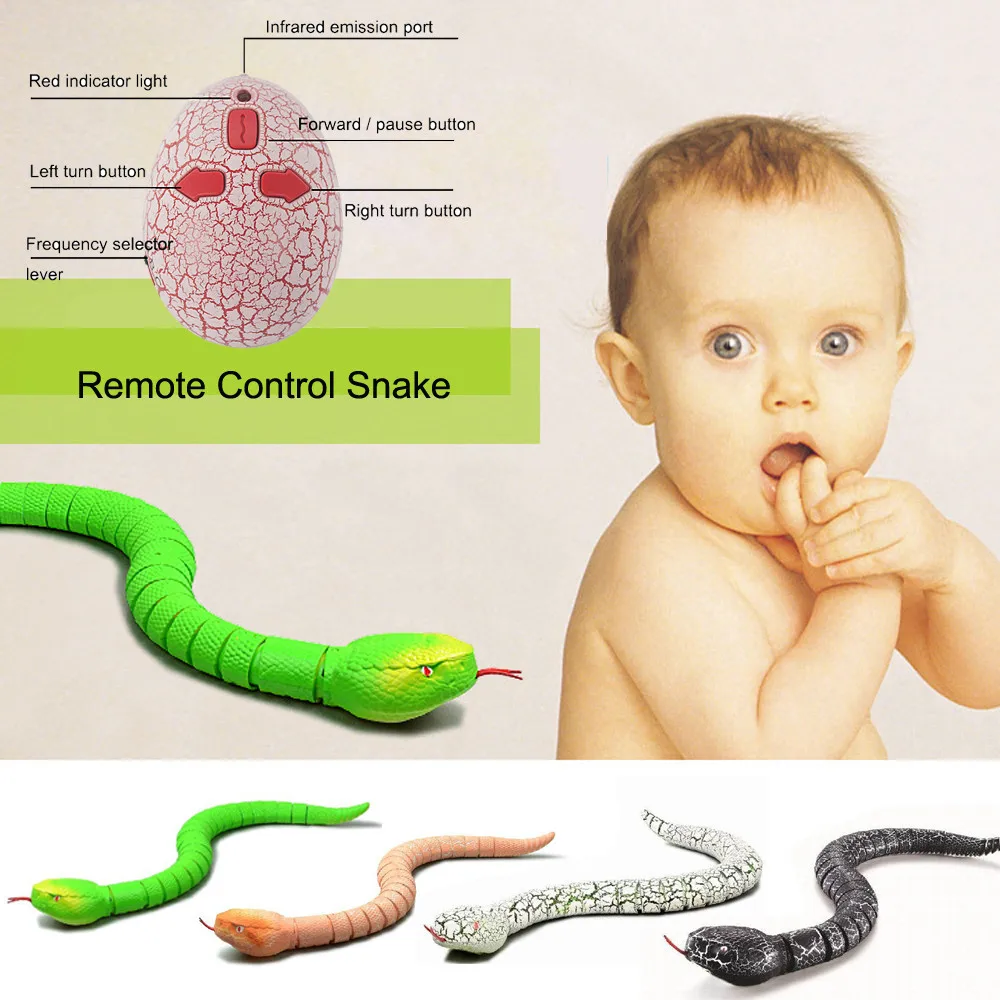 

Remote Control Snake Rattlesnake Animal Trick Terrifying Mischief Toy Black