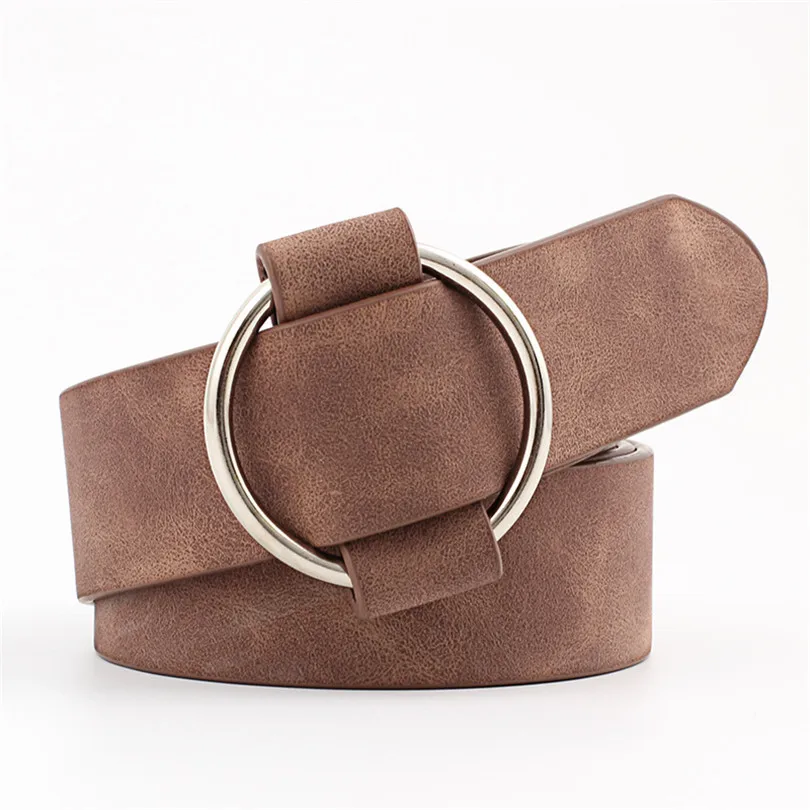 Модный дизайнерский сексуальный кожаный ремень в стиле панк Харадзюку с большим круглым кольцом, большой металлический пояс с кольцом для женщин - Цвет: 8