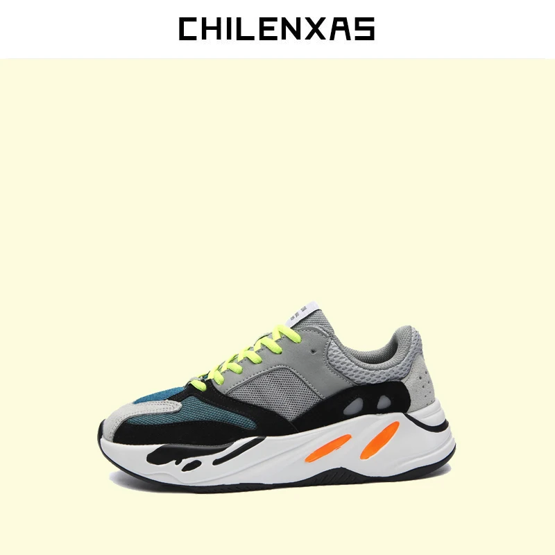 

CHILENXAS 2017 Spring Autumn New Mesh Air Shoes Men Casual Height Increasing Lovers Light Breathable Hard-wearing Lace-up Solid