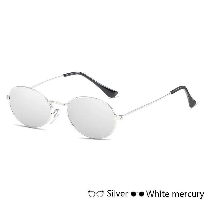 Модные Овальные Солнцезащитные очки для женщин и мужчин, роскошные очки с металлической оправой, солнцезащитные очки UV400, Повседневные очки Oculos de sol - Цвет линз: G