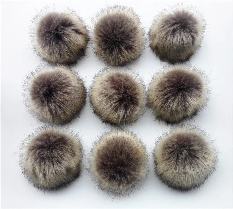 

Wholesale 10pcs /lot Crinkle Resistant Faux Fur Pom pom For knitted Beanies Caps Hats Bags Key chain Garments Accessories Gift