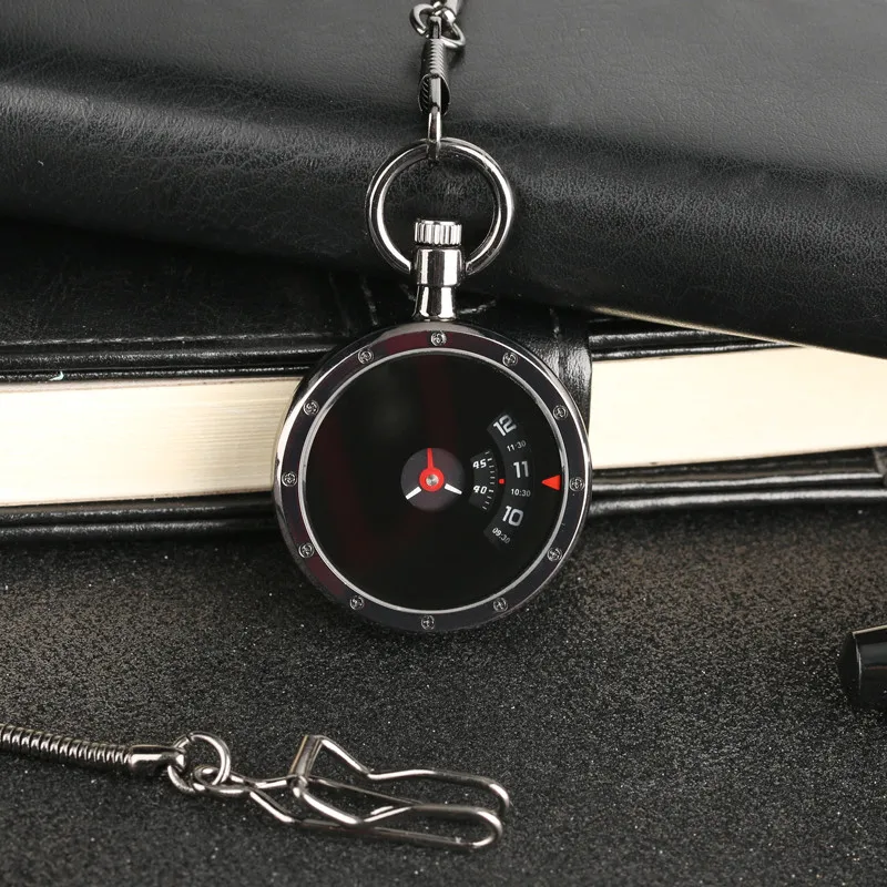 

Uniuqe Turntable Design Quartz Pocket Watch Retro Fashion High Quality Pendant Steampunk Cool Fob Clock New Arrival 2018