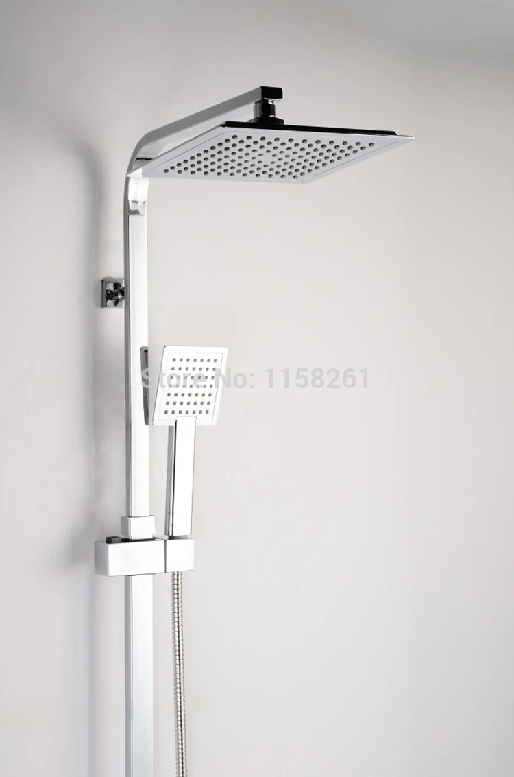 Vidric Shower Faucet Brass Chrome Thermostatic Bathroom Faucet Set Square Rain Shower Head Handheld Wall Mounted Mixer Bathtu Vidric Shower Faucet Brass Chrome Thermostatic Bathroom Faucet Set Square Rain Shower Head Handheld Wall Mounted Mixer Bathtu