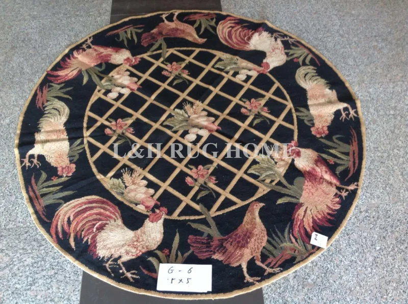 5'x5' круглый коврик ручной работы шерсть ручная работа рукодельная область ковер диаметр 150 см четыре дизайна