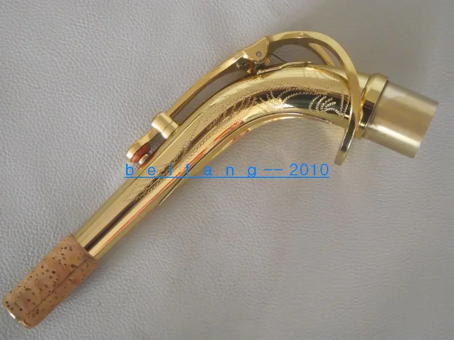New Alto saxophone neck gold lacquer Brass Material Sax partsin Parts