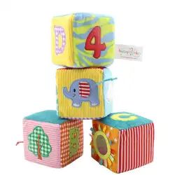 Детская ткань строительные блоки Младенческая плюшевая ткань игрушки Мягкая погремушка познание игрушка-пазл для раннего развития