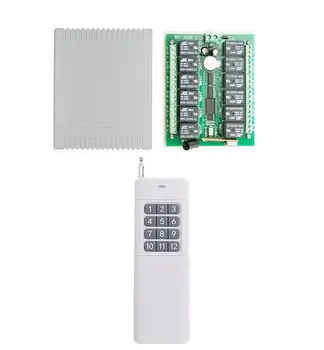 

Long Range DC 12V 24V 12 CH 12CH RF Wireless Remote Control Switch System,Transmitter + Receiver control light led