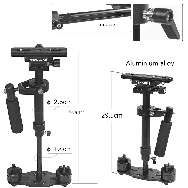 S40 40CM Ручной стабилизатор Steadycam для Steadicam Canon Nikon GoPro AEE DSLR видеокамера LY08