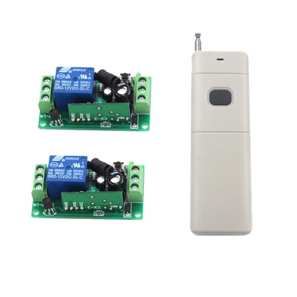 

Best Price RF Wireless Remote Control Switch 12V 10A 1CH 1 Transmitter + 2 Receiver Free Shipping 4046