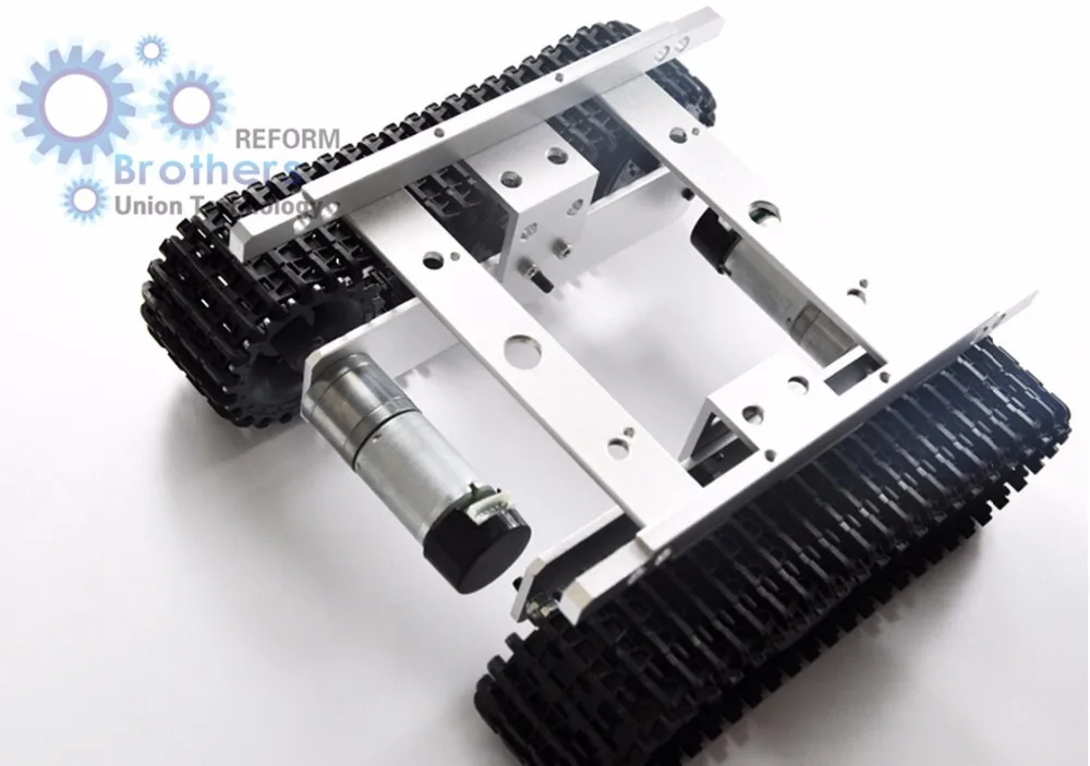 T100 Silver tracked robot chassis Tank toy car obstacle avoidance robot intelligent remote control robot speed off-road motor wenhsin diy metal structure tank chassis tracked robot car obstacle avoidance