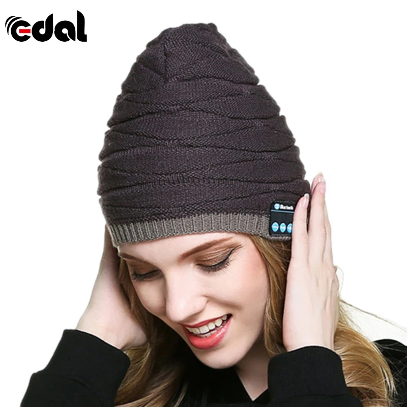 

Winter Wireless Bluetooth Warm Beanie Hat Smart Cap Hands Free Ear-Phone Headset Speaker Mic Hats for Ask Call/Listen Music