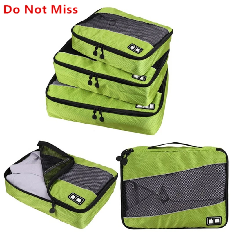 

Do Not Miss New 3Pcs/set Travel Luggage Organizer Cubes Breathable Mesh bags Storage Clothes Bag Waterproof Travel Accessories
