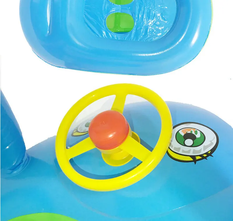 Детский поплавок надувная лодка плавательный круг для детей с автомобильным сиденьем, руль, водные спортивные игрушки, аксессуары для