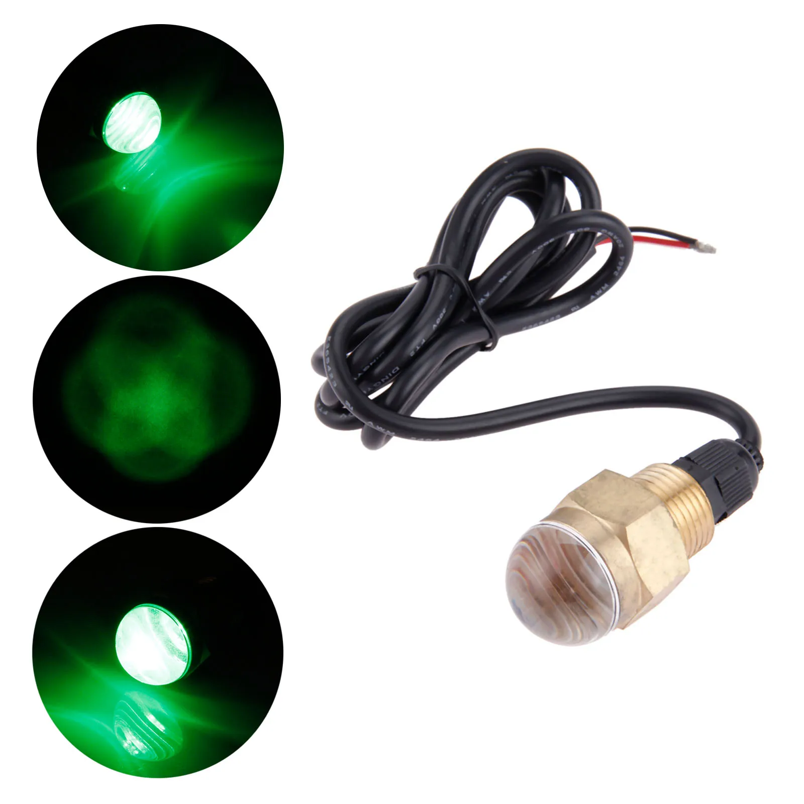 Boat Accessories Brass Super Bright Green LED Light 12V Waterproof Underwater Lamp For Marine Yacht Pontoon Fishing Sailing