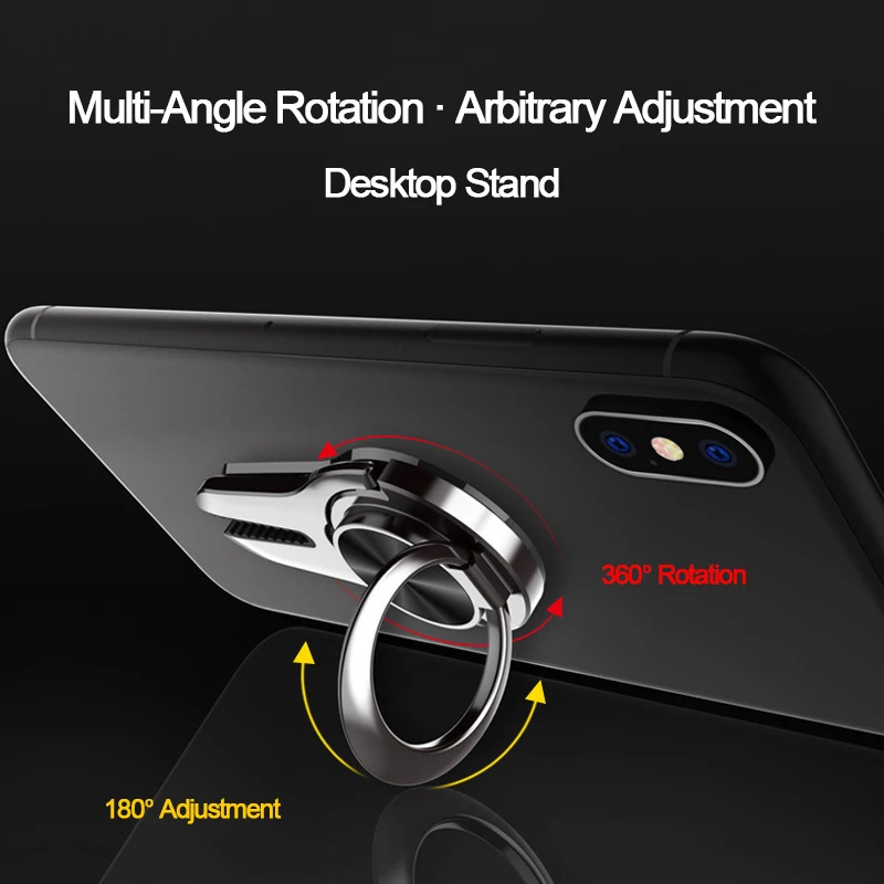 Car Phone Holder in Car Air Vent Mount Mobile Phone Finger Ring Holders Desk Stand Support For iPhone Xiaomi Pocophone F1 Huawei